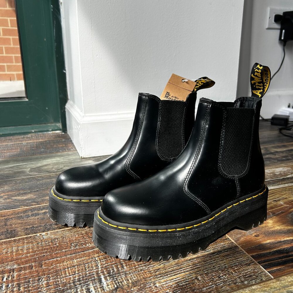 2976 Smooth Leather Platform Chelsea Boots - New With Tags